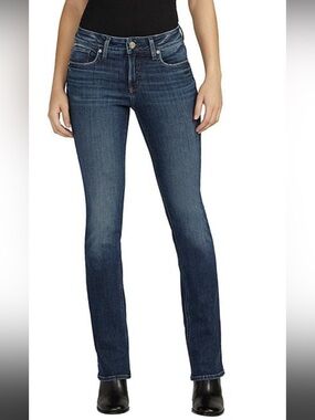 Silver Jeans Elyse Slim Boot Dark Wash Jeans NWT 25 x 33